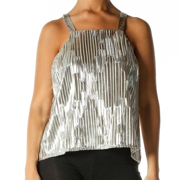 Mauve Tops - Maeve Silver Textured Chic Blouse